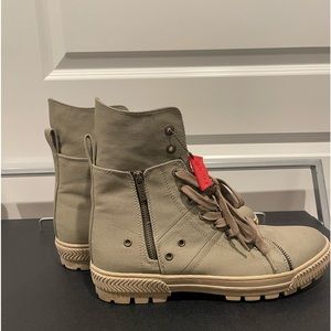 Rugged Men's Levi's Army Green Canvas High Top Hiking Boots 514105111 Size 10.5